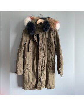 MAJE raccoon fur hooded parka jacket